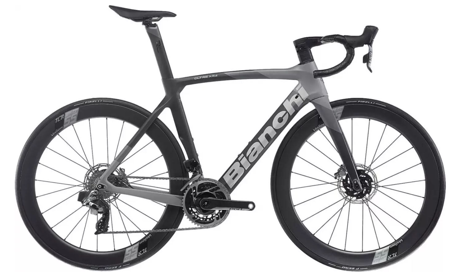 Фотография Велосипед BIANCHI Road Oltre XR4 CV Red Etap 12s RC50 Disc Graphite Race/Grey Shade/Matt 57